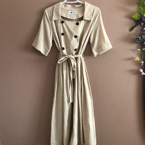 nwot vintage korean button midi dress